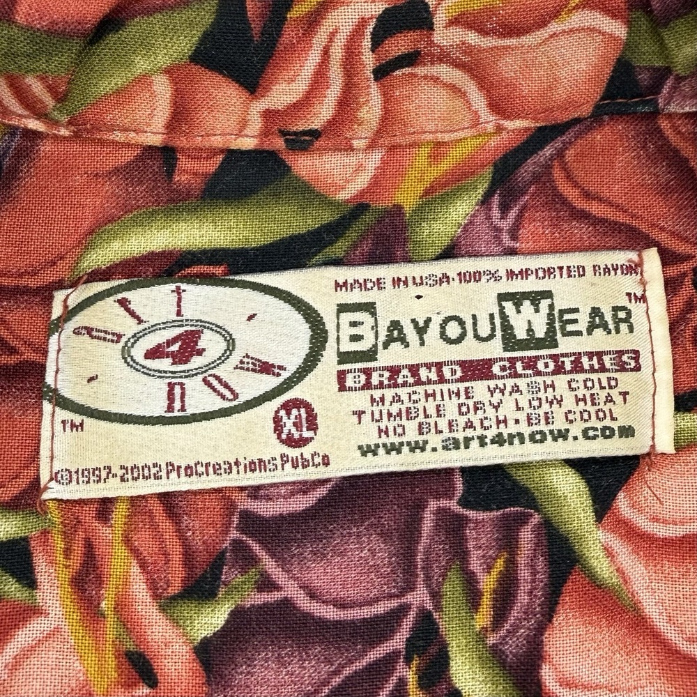 Vintage Bayou Wear Shirt Men's XL Crawfish By You Art 4 Jazz Fest Hawaiian Camp - Picture 2 of 8